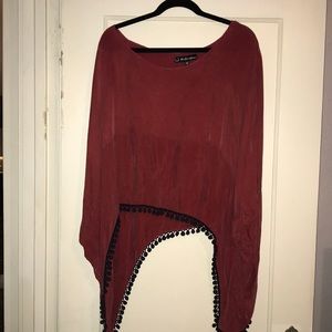 For love and lemons shawl with black Pom poms